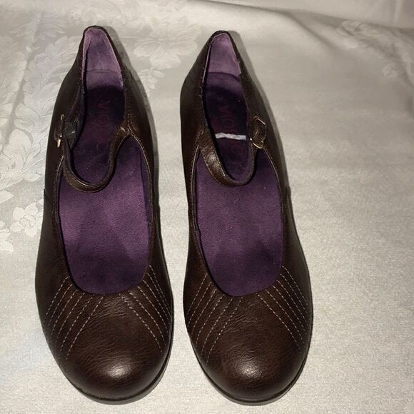 Vionic Amelia Mary Jane Leather Wedge Heels 8.5M - Picture 1 of 8